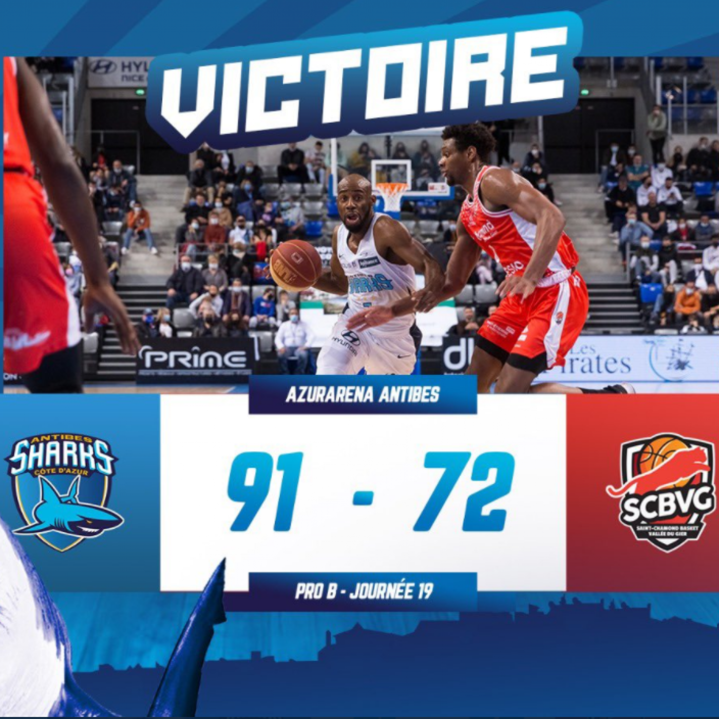 Victoire des Sharks d&rsquo;Antibes face à Saint Chamond